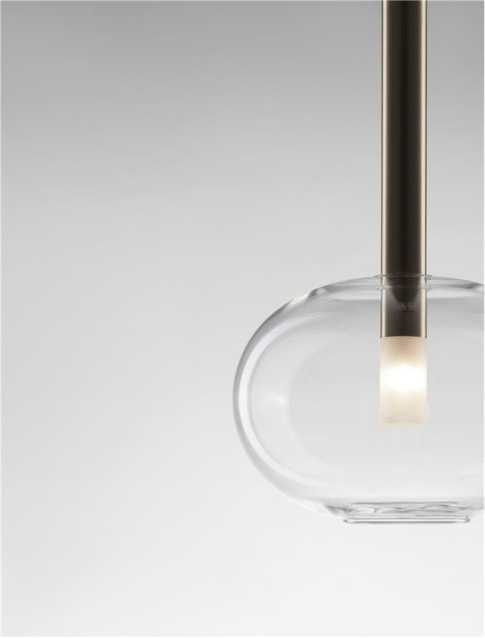 AME Sandy Gold & Clear Glass Blob Pendant - ID 12528