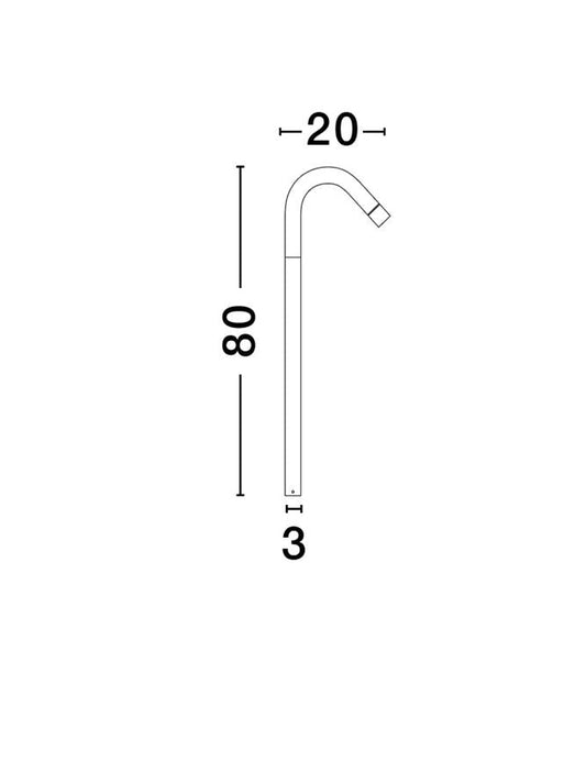 GLE Outdoor Contemporary Curved Pipe Light 80cm - ID 13131