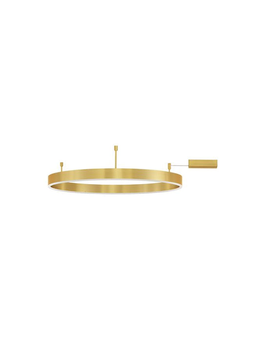 MOT Dimmable Brass Gold Aluminium & Acrylic Ring Semi Flush Medium - ID 12541