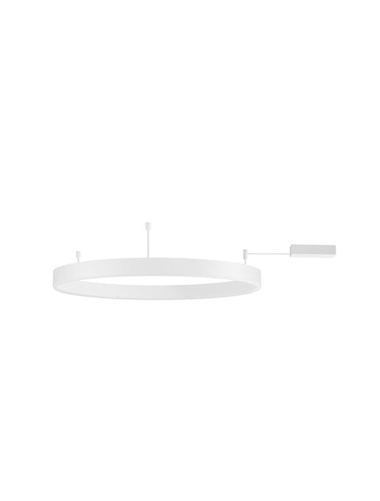 MOT Dimmable Sandy White Aluminium & Acrylic Ring Semi Flush Large - ID 12552