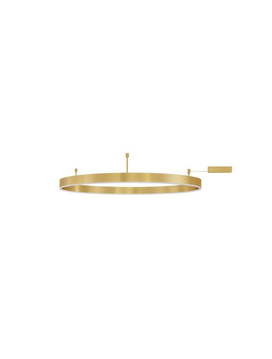 MOT Dimmable Brass Gold Aluminium & Acrylic Ring Semi Flush Large - ID 12542