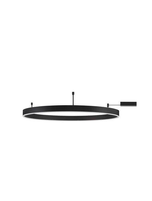 MOT Dimmable Sandy Black Aluminium & Acrylic Ring Semi Flush Large - ID 12539