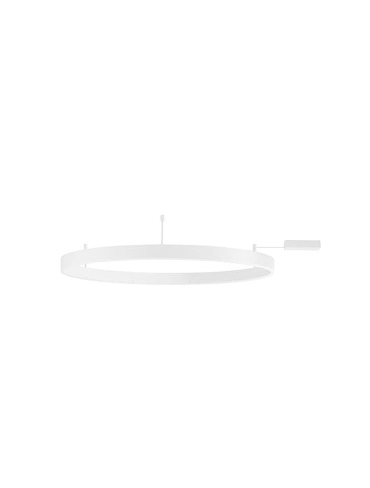 MOT Dimmable Sandy White Aluminium & Acrylic Ring Semi Flush Small - ID 12550
