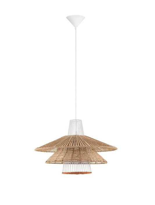 KOA Layered Natural Pendant with Orange Rope Detail - ID 13593