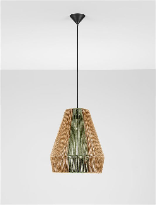 DEN Natural Conical Pendant with Green Rope Detail - ID 13596