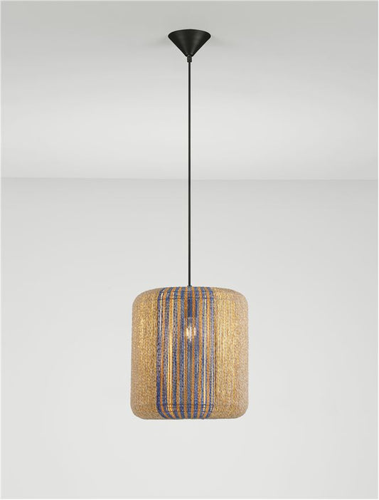 ABB Natural Pendant with Blue & Yellow Rope Detail - ID 13599