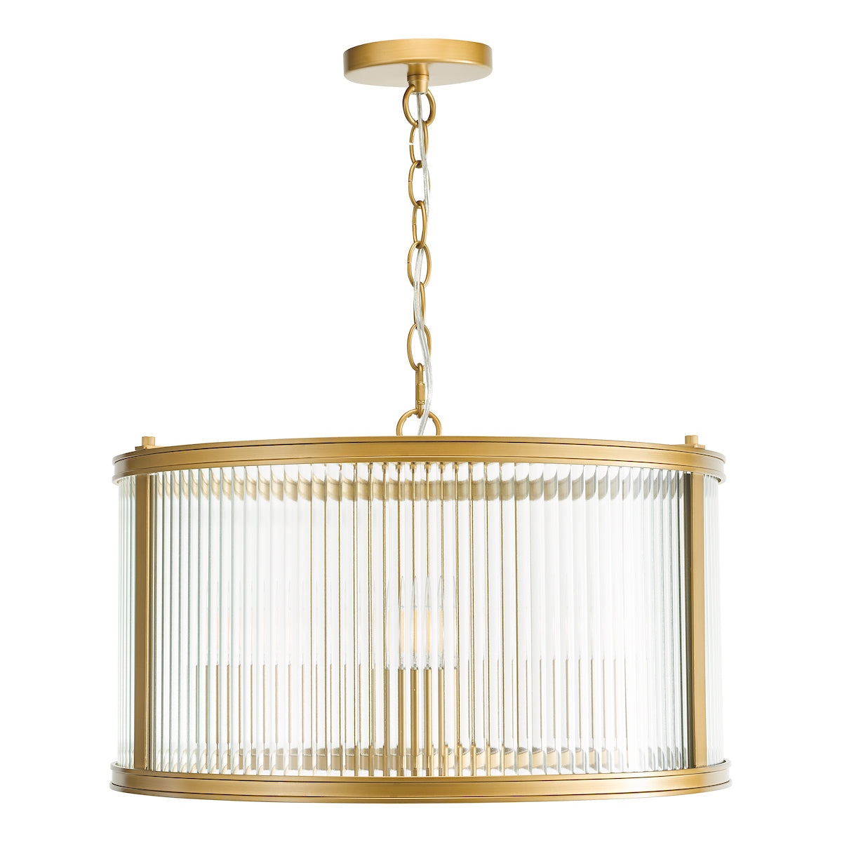 BIA 3 Light Pendant in Bronze and Ribbed Glass - ID 13466