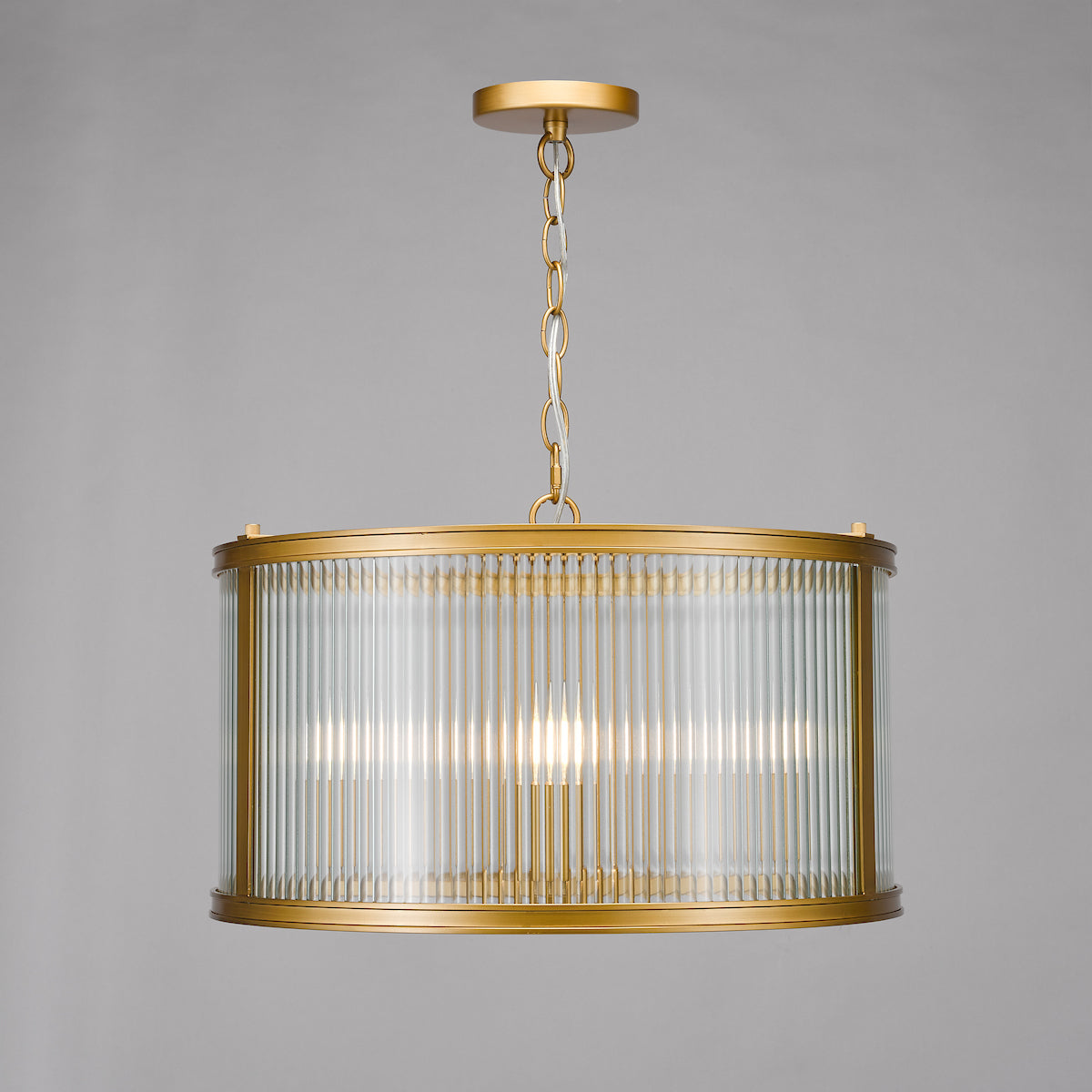 BIA 3 Light Pendant in Bronze and Ribbed Glass - ID 13466