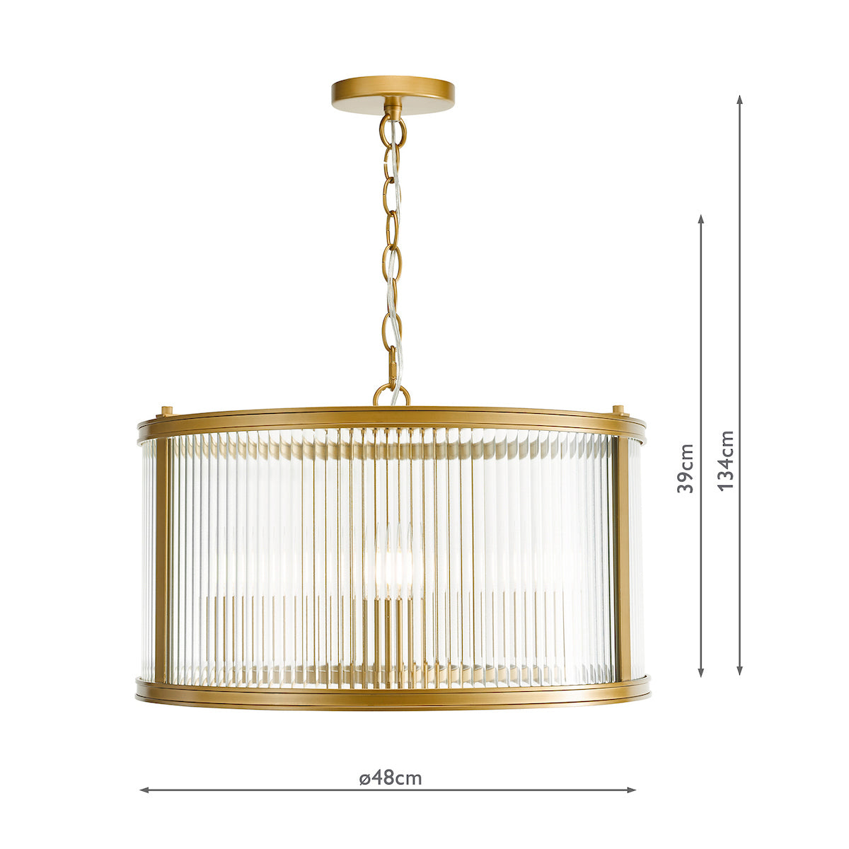 BIA 3 Light Pendant in Bronze and Ribbed Glass - ID 13466