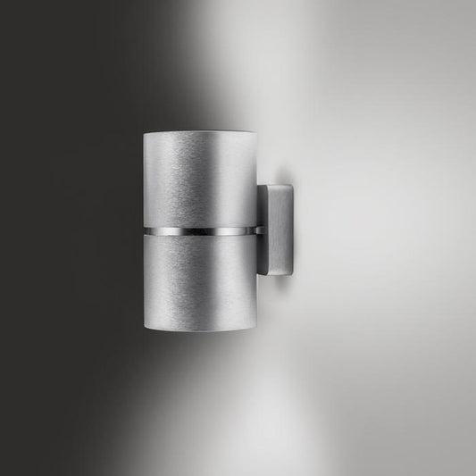 Modern LED Cylindrical Wall Light in Brushed aluminium & White - EX-DISPLAY