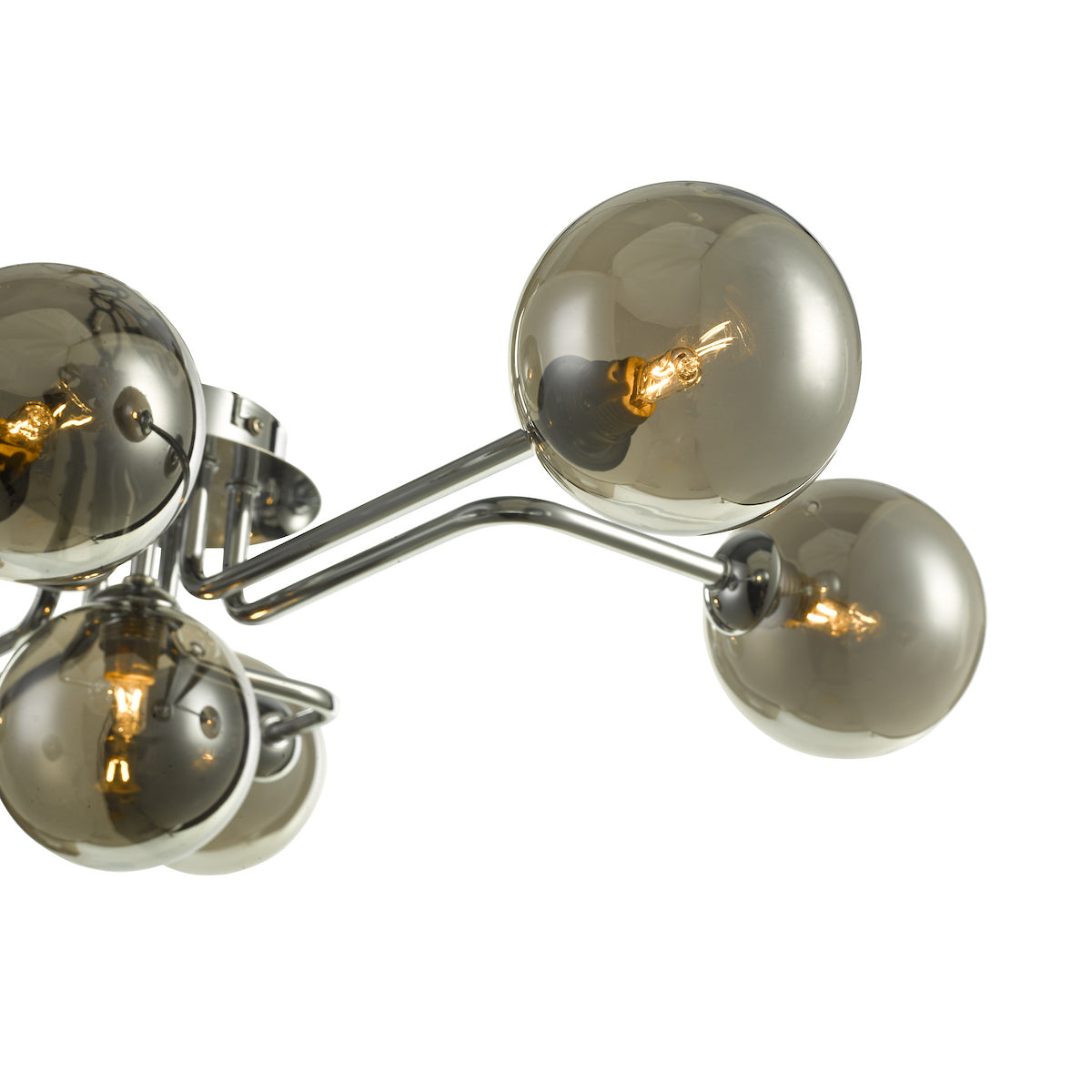 REY 7 Light Polished Chrome With Smoked Glass Semi-Flush - ID 13453