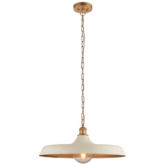 Mid-Century Pendant, Matt Warm White and Satin Gold - ID 12520