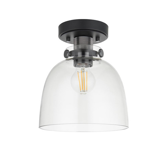 Black Chrome With Tinted Glass Flush Light - ID 12523