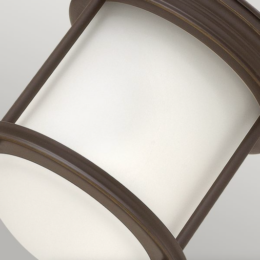 HAD Oil Rubbed Bronze & Opal Glass Semi Flush IP44 Ceiling Light - ID 12575 limited stock