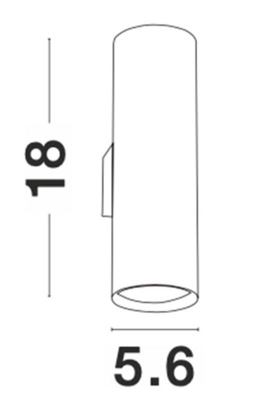 NL White Cylinder Up & Down Wall Light - ID 12660