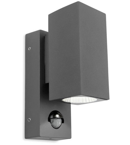LED Exterior 2 Light Wall PIR, Graphite - ID 12966