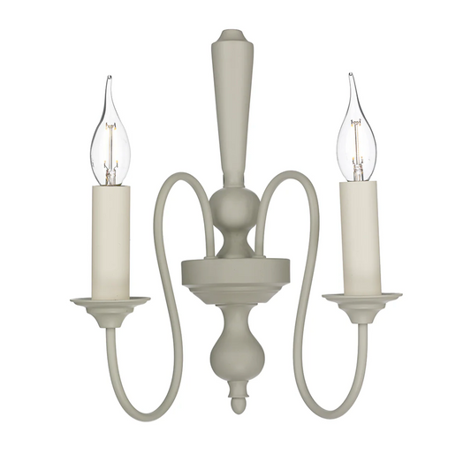 David Hunt Therese Double Wall Light in Pebble Painted finish - ID 6234 - EX-DISPLAY