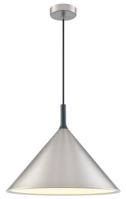 Conical Satin Nickel Pendant, 400mm - ID 13142