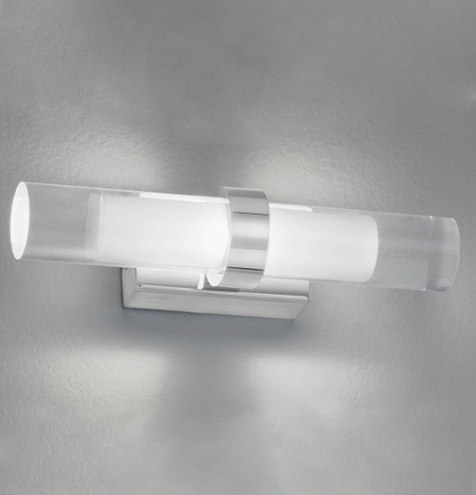 Franklite Polished Chrome IP44 LED 2 Light LED Wall Bracket - ID 4939 - Ex-Display