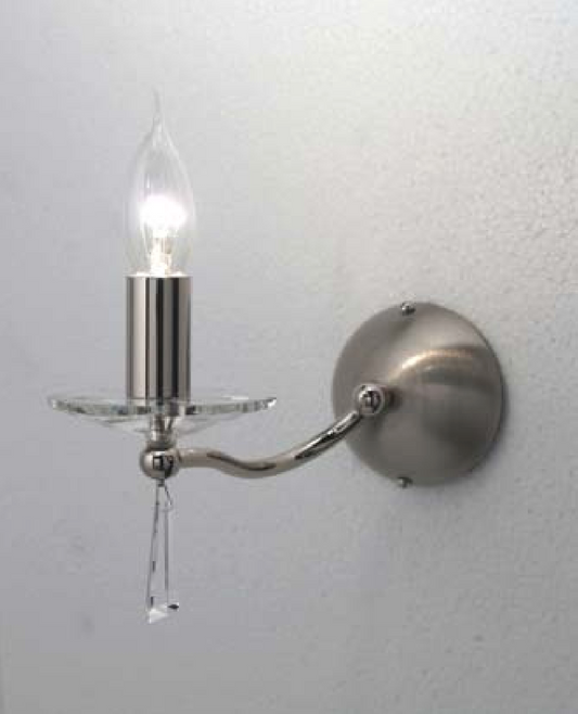 Basilux 285/A1.34 Italian Crystal & Nickel Wall Light - EX-DISPLAY