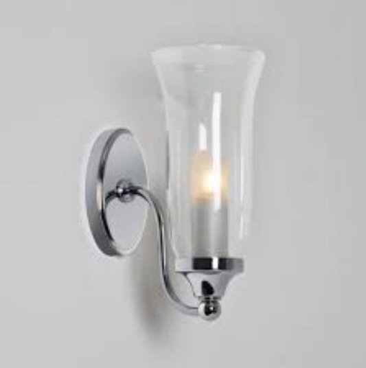 Astro BIARRITZ Polished Chrome & Glass Bathroom Wall Light - ID 5045 - CLEARANCE