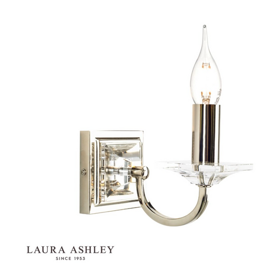 Laura Ashley - Carson Wall Light, Polished Nickel, Glass - ID 13165