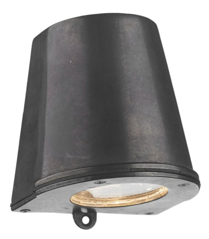 Conical antique brass IP44 wall light - ID 10780