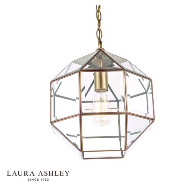 Laura Ashley Blackwell Pendant Antique Brass Glass - 13376