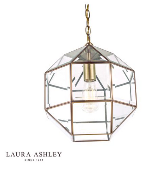 Laura Ashley Blackwell Pendant Antique Brass Glass - 13376