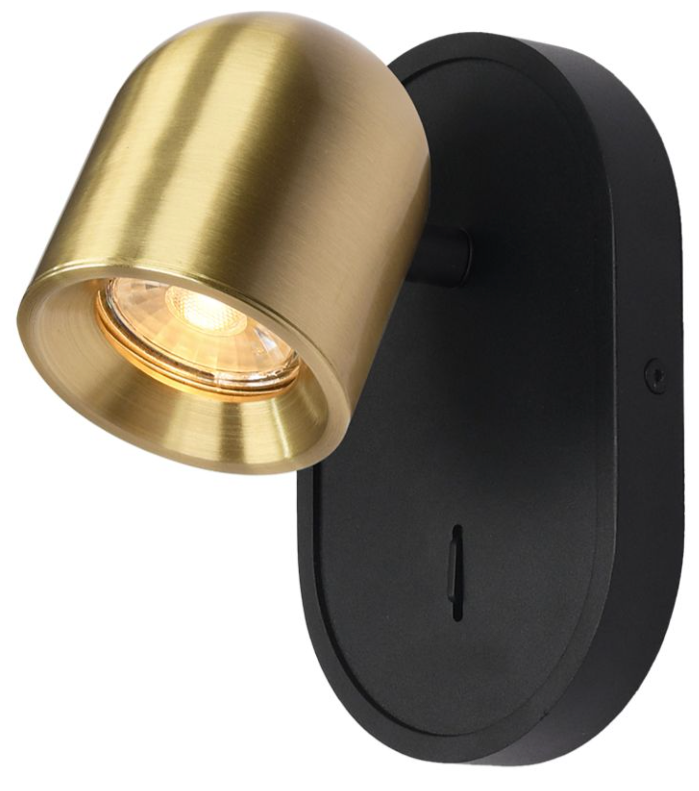 Enco Black & Brass 1x GU10 Spot Light With Switch