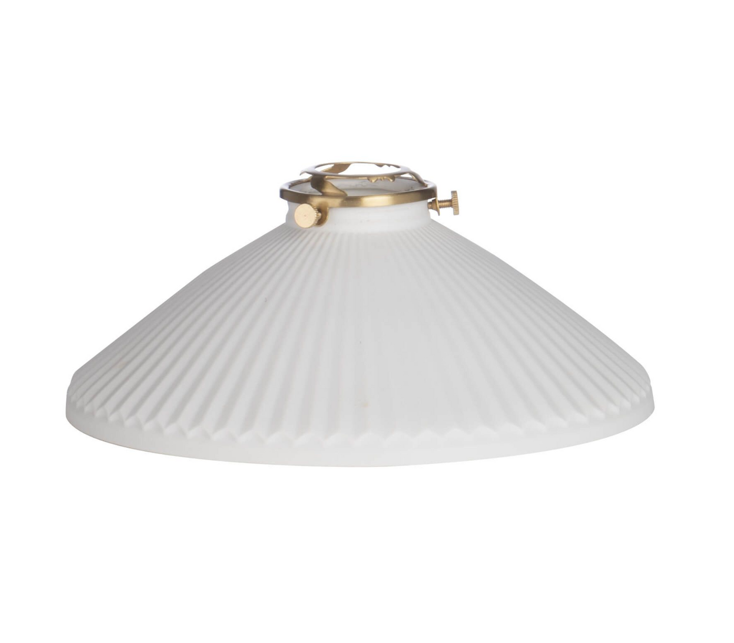 Natural Brass Finish Wall Light with White Shallow Ceramic Shade - ID 13461