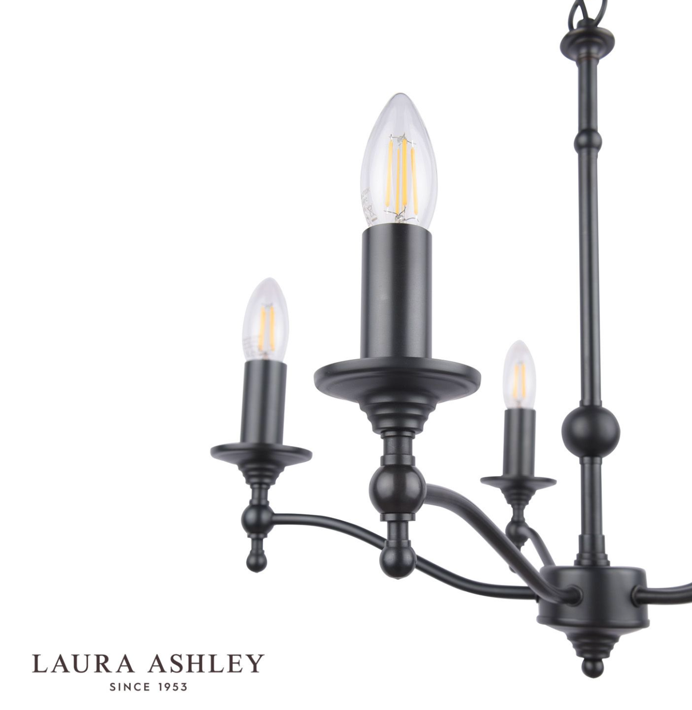 Laura Ashley - Ludchurch 5 Light Chandelier Industrial Black - ID 13479