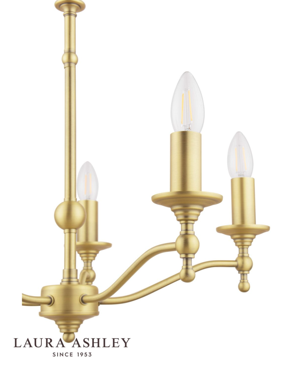 Laura Ashley - Ludchurch 5 Light Chandelier Matt Antique Brass - ID 13480