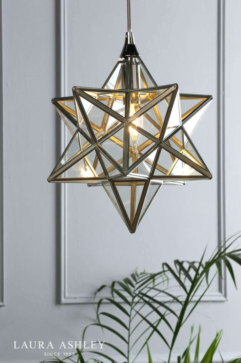 Laura Ashley - Small Star Pendant, Silver, Glass - ID 13483