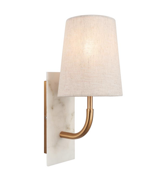 MBL Brass & Marble Curved Wall Light - ID 13524