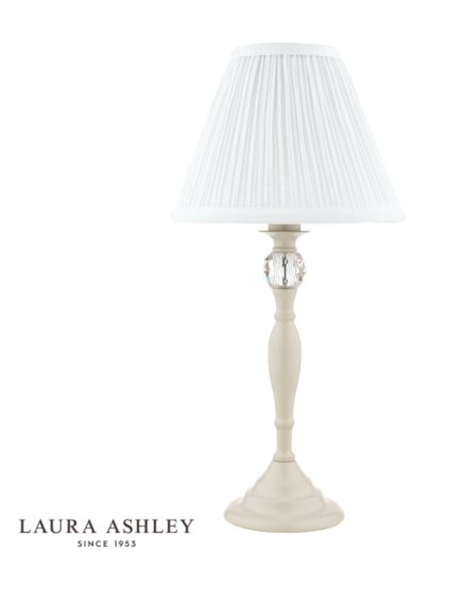 Laura Ashley Ellis Table Lamp Cream With Ivory Shade - ID 13612