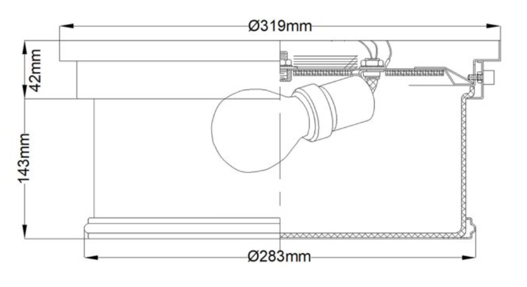 Brent Park Polished Chrome & Opal Glass Flush Mount IP44 Bathroom Light - ID 7453