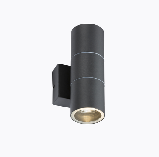 Exterior Up & Down 2xGU10 Wall Light Anthracite IP54 - ID 13628