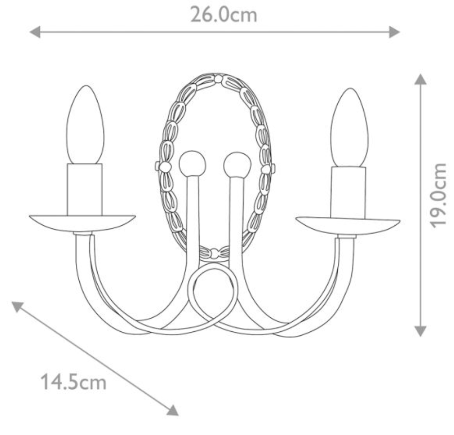 Lambeth Ivory/Gold Double Wall Light - ID 562