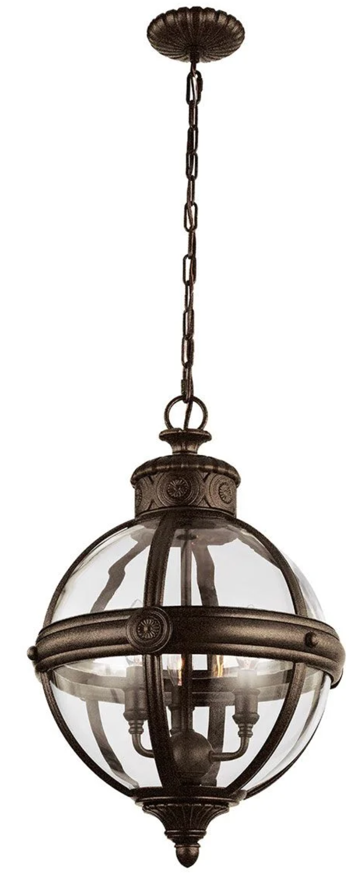 Acton Dark Bronze Victorian Orb 3 Light Pendant - ID 7370