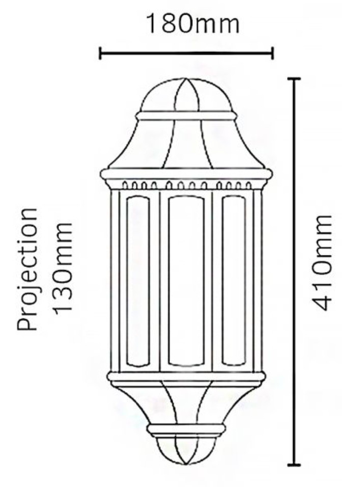 Alexandra Large Exterior Half Lantern - Colour Options