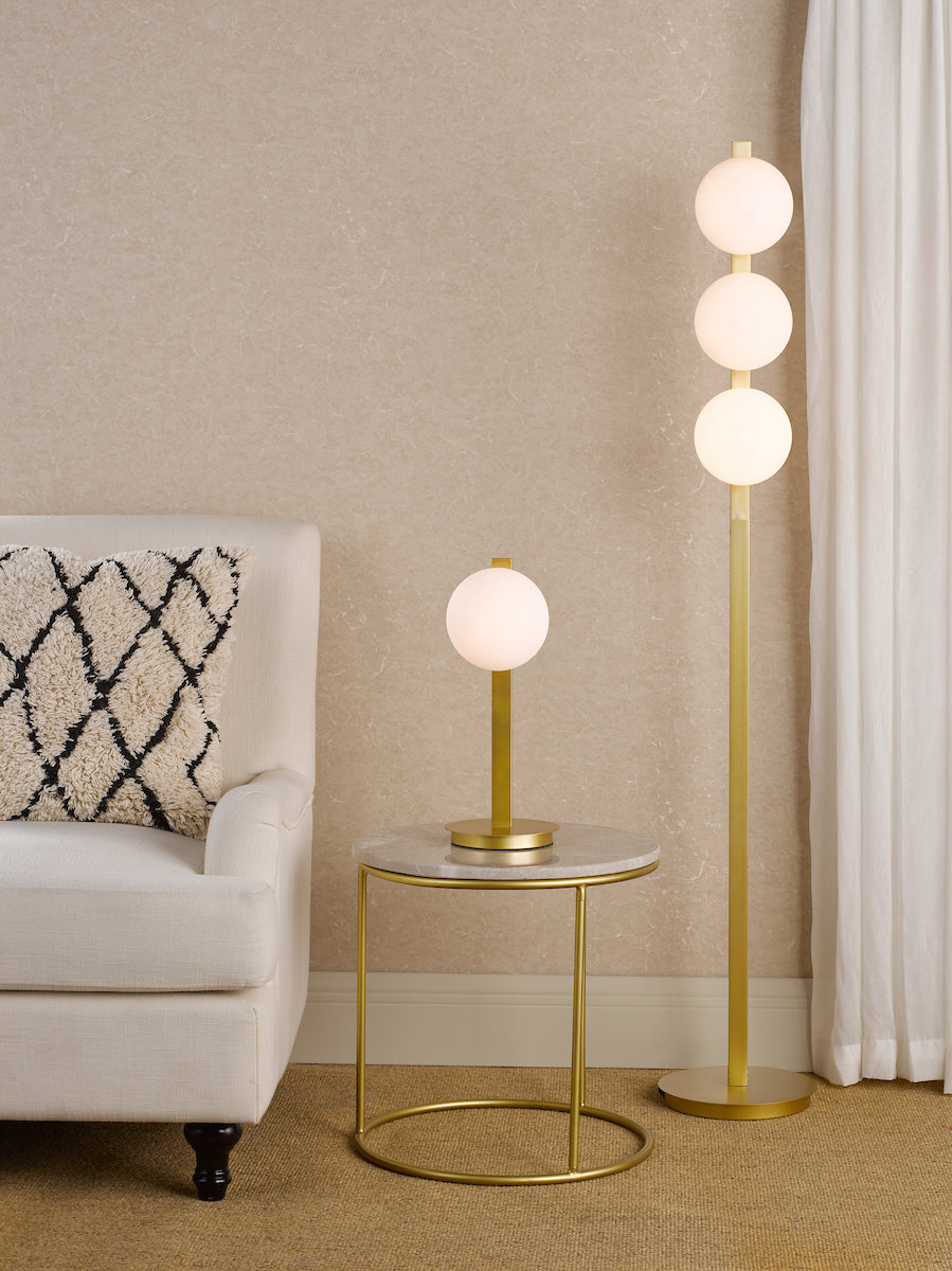 TAU Table Lamp in Matt Gold & Opal Glass - ID 13468