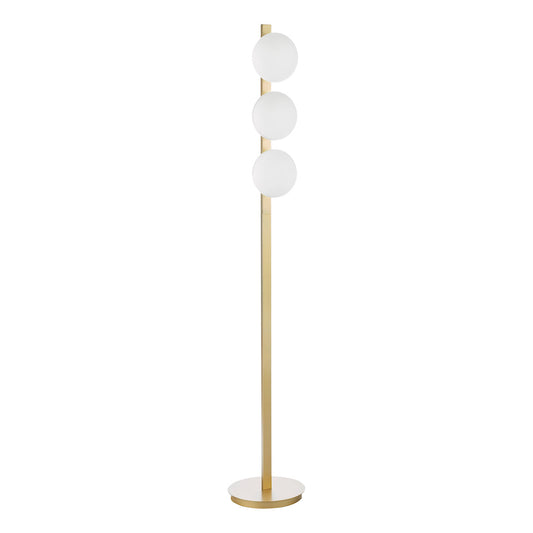 TAU 3 Light Floor Lamp in Matt Gold & Opal Glass - ID 13467