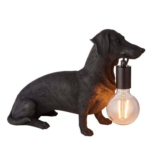 Matt Black Dachshund Table Light- ID 12554