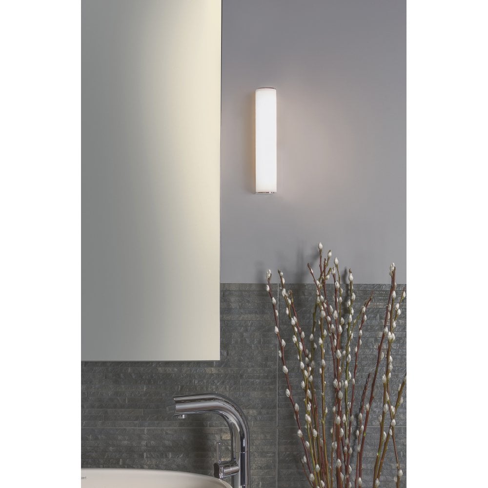 Chrome & opal Glass LED Bathroom Wall Light - CLEARANCE