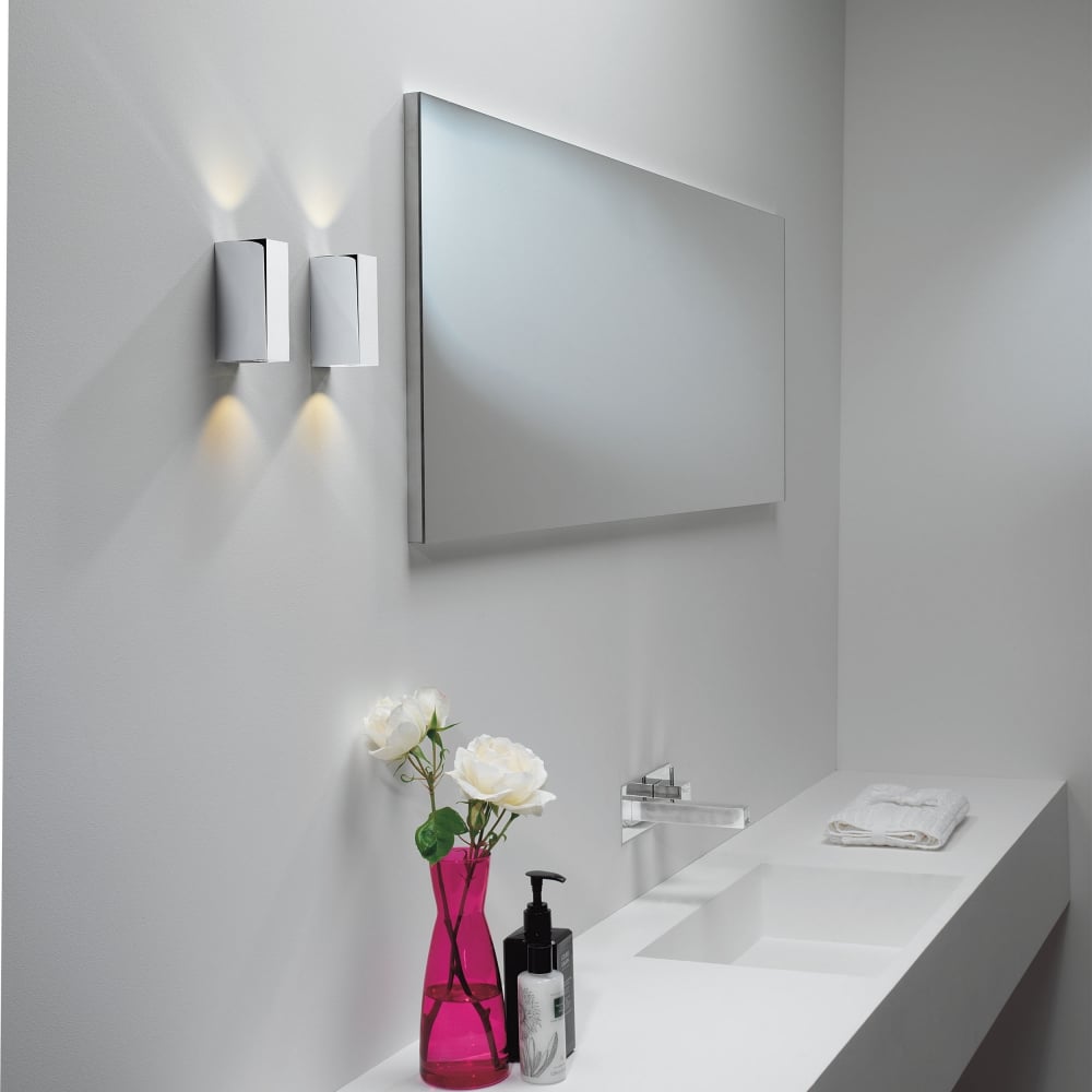 Astro BLOC Matt Nickel Bathroom Up/Down Bathroom Wall Light - CLEARANCE