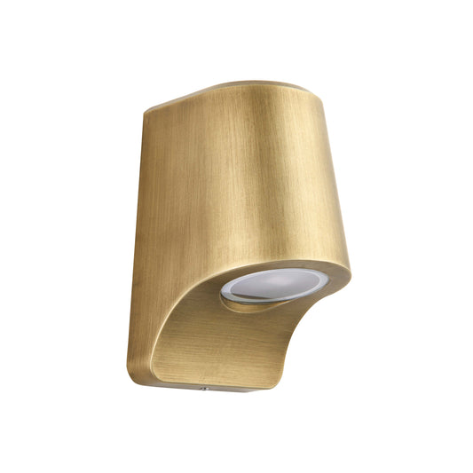 Matt Antique Brass Die Cast IP44 Led Wall Light With Frosted Glass - ID 12505