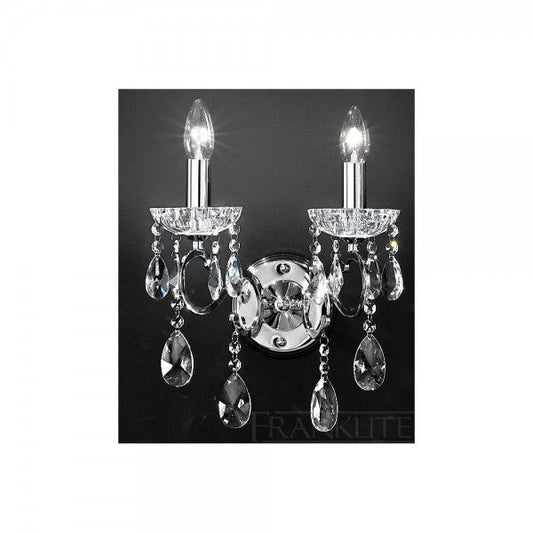 Franklite CHIFFON Polished Chrome & Crystal Wall Light - ID 942 - EX-DISPLAY