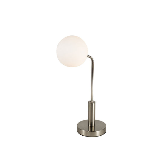 LAN Satin Chrome Table Light with Opal Orb - ID 13333