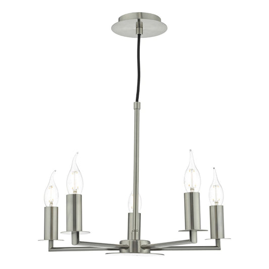 där TYLER 5lt Pendant Satin Nickel Pendant - ID 5784 - EX-DISPLAY